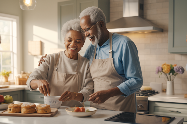 Couple in kitchen